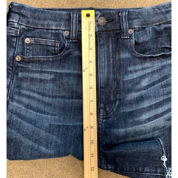 American Eagle Shorts Womens 6 Curvy Hi Rise Cut-Off Whiskered Stretch Denim - Picture 5 of 9